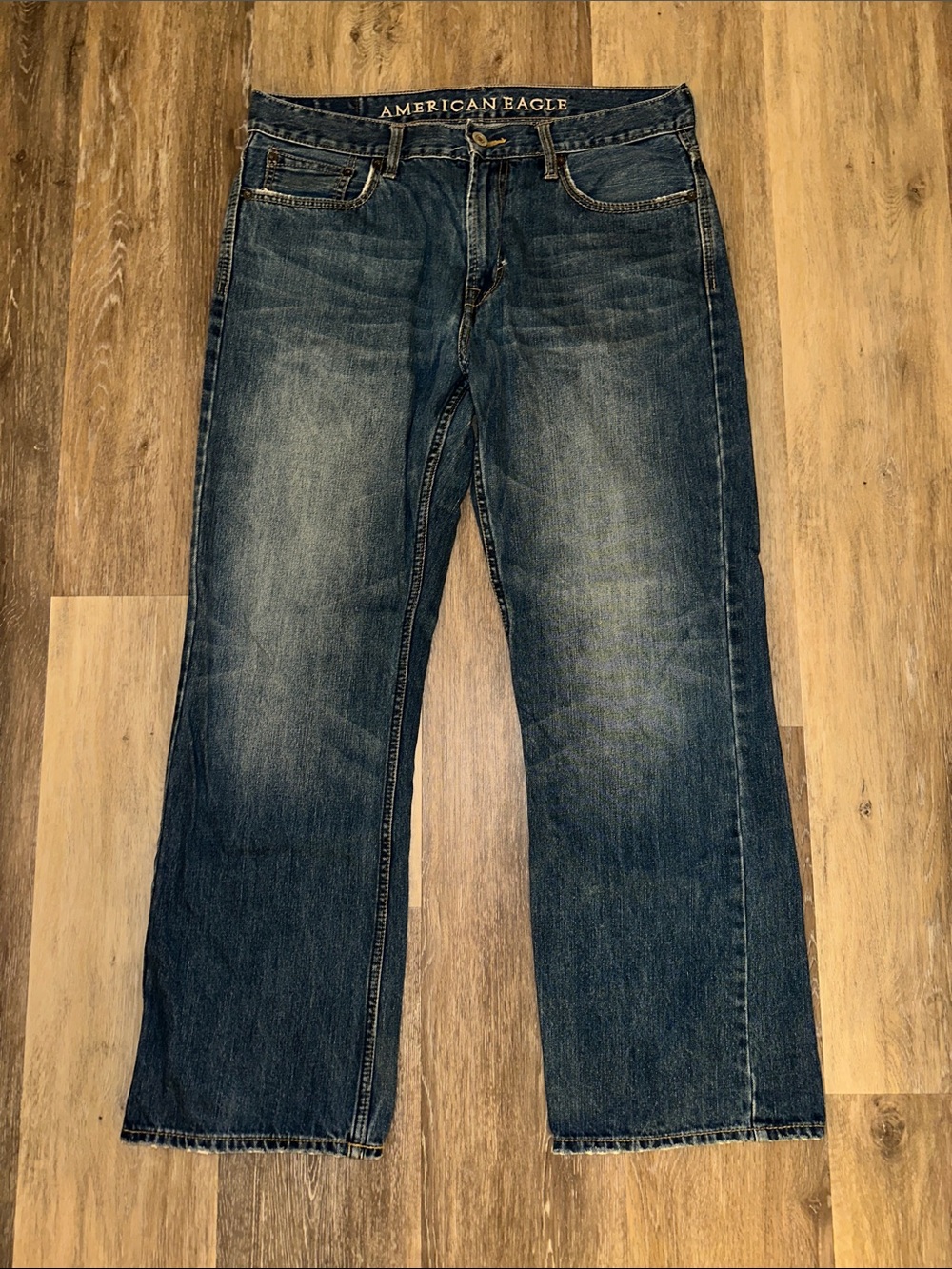 American Eagle Outfitters Men's Dark Blue Straight Jeans 33x30